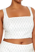 Plus Beaded Lattice Tank Top