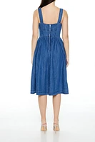 Denim Corset A-Line Midi Dress