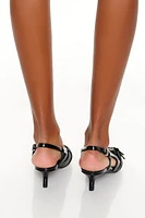 Buckled Pointed-Toe Kitten Heels