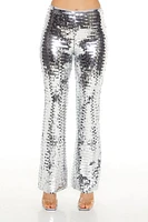 Metallic Sequin Flare Pants