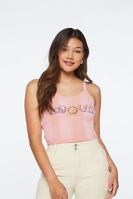 Love Graphic Cropped Tank Top