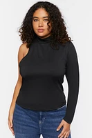 Plus One-Sleeve Cutout Top