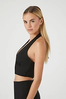 Plunging Halter Crop Top