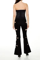 Floral Cutout Flare Pants