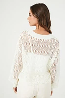 Cropped Open-Knit Sweater