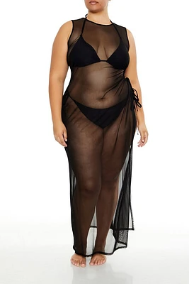 Plus Sheer Swim Cover-Up Dress