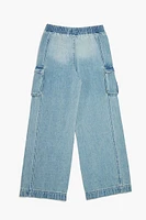 Girls Wide-Leg Cargo Jeans (Kids)