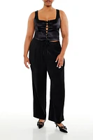 Plus Wide-Leg Trouser Pants