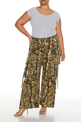 Plus Camo Utility Cargo Pants