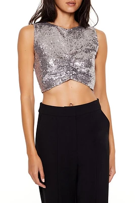 Metallic Sequin Crop Top