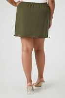 Plus Drawstring Mini Skirt