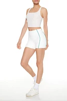 Active Piped-Trim Biker Shorts