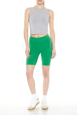 Cotton-Blend High-Rise Biker Shorts