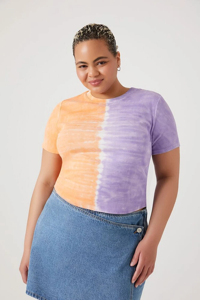 Plus Ribbed Tie-Dye Tee