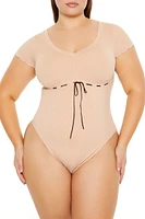 Plus Seamless Ribbon-Trim Bodysuit