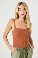 Ribbed Sweater-Knit Bodysuit