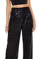 Sequin High-Rise Wide-Leg Pants