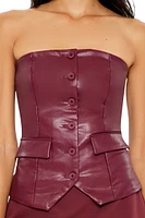 Faux Leather Tube Top