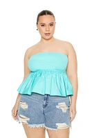 Plus Strapless Peplum Top