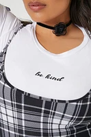 Plus Be Kind Graphic Combo Dress