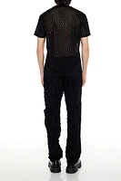 Frayed Mid-Rise Slim-Fit Jeans