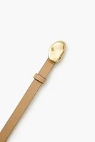 Abstract Buckle Faux Leather Belt