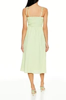 Clip Dot Tie-Strap Midi Dress