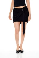 Draped O-Ring Mini Skirt