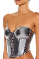 Metallic Lingerie Corset Tube Top