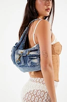 3D Pocket Denim Shoulder Bag