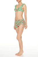 Floral Swim Cover-Up Sarong Skirt