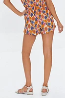 Floral Print Relaxed-Fit Shorts