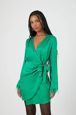 Jacquard Wrap Mini Dress