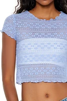 Sheer Lace Cropped Tee