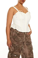 Plus Bow Corset Tank Top