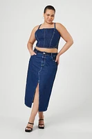 Plus Denim Cropped Cami