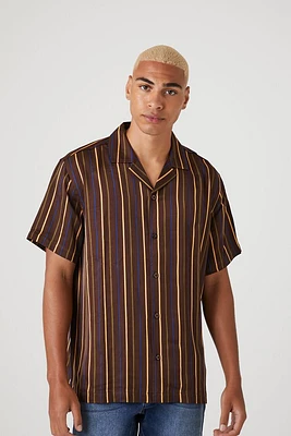 Satin Striped Short-Sleeve Shirt