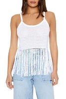 Crochet Sweater-Knit Fringe Cami