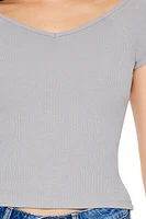 Ribbed V-Neck Tee