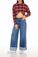 Plaid Flannel Cropped Shirt