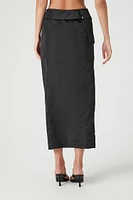 Split-Hem Cargo Maxi Skirt