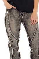 Frayed Acid Wash Skinny Jeans