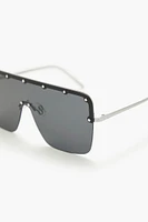 Studded Metal Shield Sunglasses