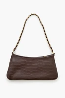 Faux Croc Baguette Bag