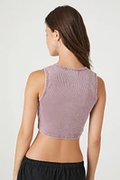 Ribbed Zip-Up Crop Top