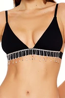 Seamless Rhinestone Fringe Bralette