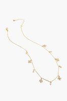 Rhinestone Cross Charm Necklace