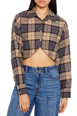 Plaid Cropped Flannel Shirt