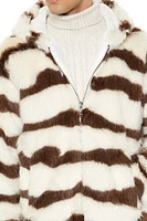 Striped Faux Fur Jacket