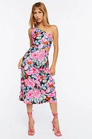 Floral One-Shoulder Cutout Dress